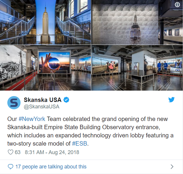 Empire State Building Observatory Entrance opens—64 likes