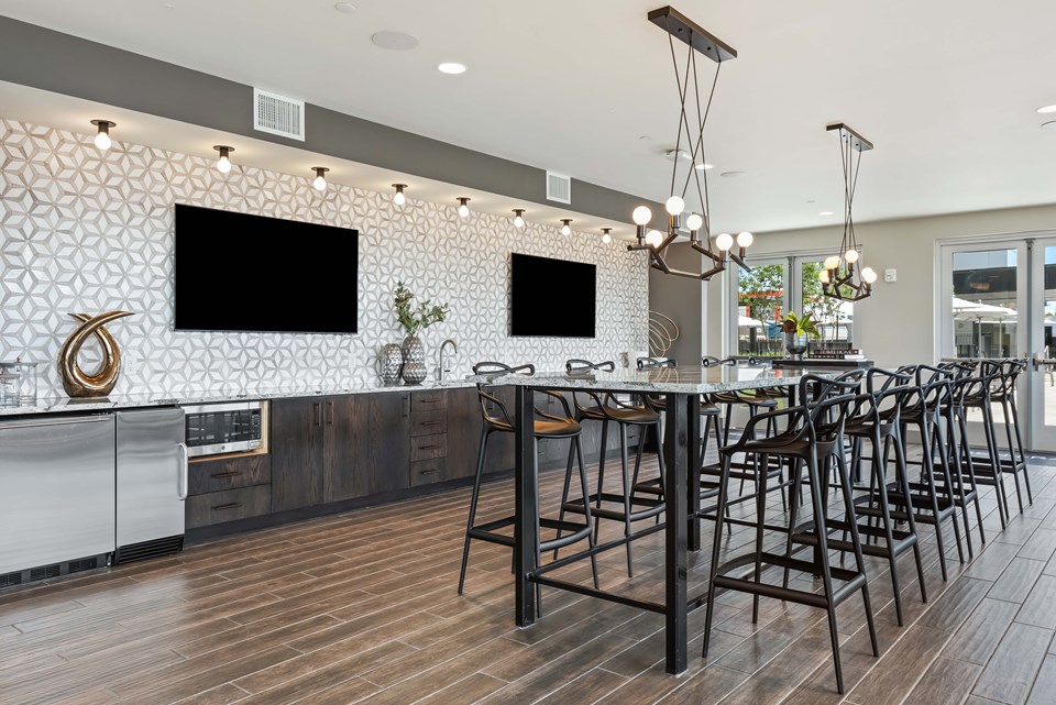 The kitchen area inside Sixth South is another area for residents to relax and unwind. (Photo credit: Kaltenbach Photography)